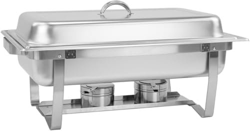 WJYTDHIQS Mahlzeit Chafing Dish Profi Set, Chafing Dish | Edelstahl Warmhaltebehälter | Speisenwärmer | Wärmebehälter | Rechaud für Catering, Buffet und Party, Rostfrei​