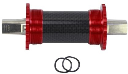 YATINGZHANG Movimento Centrale Perno Quadro Movimento Centrale in Titanio 119mm for Bici Movimento Centrale Conico Quadrato filettato(Red)