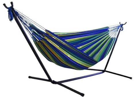 XUFHSEO Outdoor Große Hängematte Tragbare Drinnen Camping Schlafen Streifen Leinwand Hängen Bett Stuhl Garten Schaukel