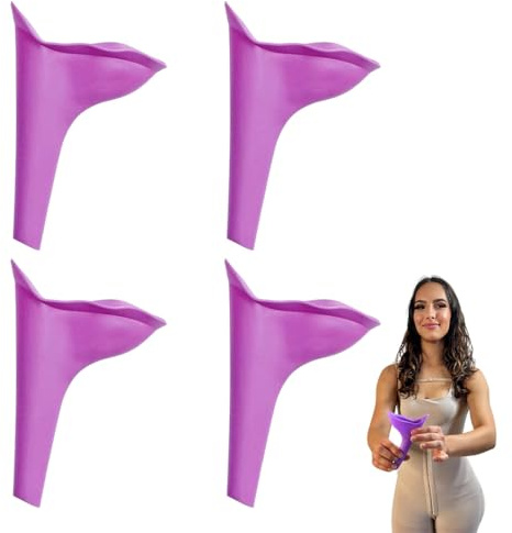 4 Pièces Urinoir féminin pour Femme Urinoir portatif étanche réutilisable Urinoir Femelle à Entonnoir en Silicon Portable pour Pipi Debout pour Les Voyages Activités Camping