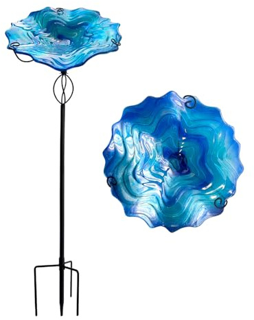 Fågelbad 81 Cm Blomformad Extra Robust Vattenskål Med Stativ
