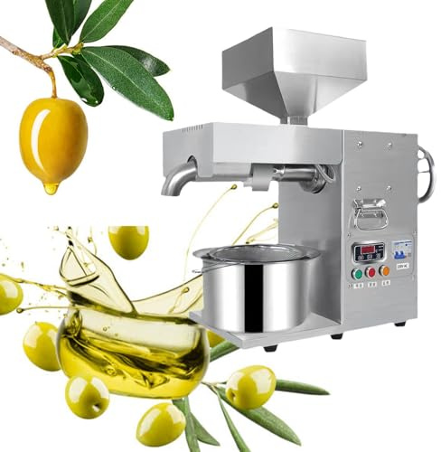 Lakenbroade Prensa eléctrica de Aceite de Oliva de precisión de 80 RPM: 3000 W de Potencia, Temperatura máxima de 65 °C, Rendimiento de 25 kg/h, Extractor multisemillas