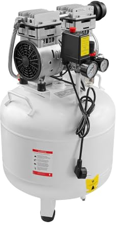 JAYEUW Compressore d'aria verticale silenzioso, con manometro, compressori senza olio, 165 l/min, volume di uscita 8 bar, 750 W, 40 l, serbatoio ad aria compressa portatile per riparazione auto