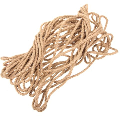 SOLUSTRE Cuerda de Yute Agrícola Gruesa de 6 Mm, Rollo de 20 M en Color Amarillo, Resistente Corrosión para Jardinería, Embalaje y Manualidades, Cordel Natural para Atar y Decorar