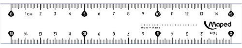 Maped M146507 - Lineal 15 cm, Essentials 146, mit Schutzhülle, 1 Stück