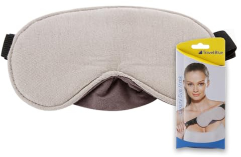 Travel Blue Masque De Nuit Luxueux - Voyage Accessoires Cache Yeux Pour Dormir - 100% Coton, Masque Doux Et Confortable, Bloque La Lumière, Sangle Élastique Ajustable Pour Un Sommeil Paisible
