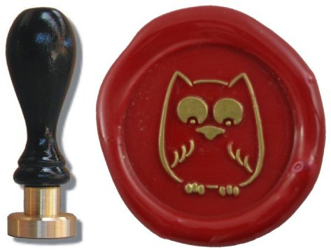 Siegelstempel Petschaft Eule II 24 mm