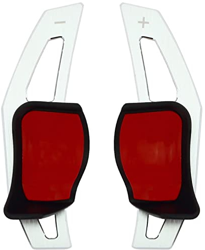 Overdrive-Racing Schaltwippen Verlängerung Kompatibel mit VW Golf 5 Golf 6 EOS Jetta 5 Passat Polo 6R Scirocco 3 Alu Silber Typ-A