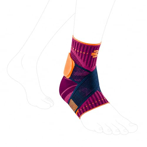 BAUERFEIND Sprunggelenkbandage „Ankle Support“ Unisex, 1 Sprunggelenk Bandage für Sport wie Fußball, Fitness und Joggen, Kein Umknicken durch Knöchelbandage, Pink, L