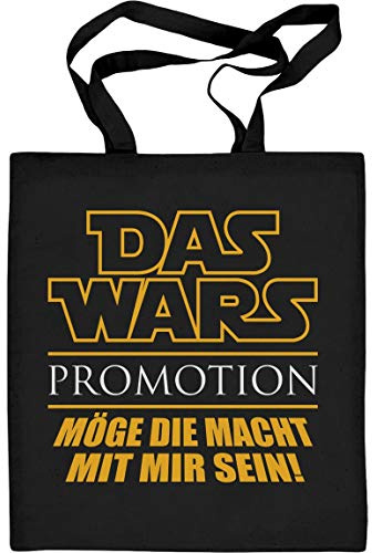 Shirtgeil Stoffbeutel Uni - Das Wars - Promotion - Geschenk zum Abschluss Jutebeutel Baumwolltasche One Size Schwarz