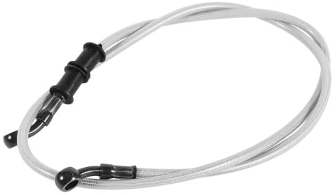 Keenso Motorrad Bremsschlauch, Motorrad 500mm-1200mm geflochtene Ölschlauch Stahl Brems und Kupplungs Ölschlauch Bremsleitung für die meisten Fahrräder, Enduro, Motocross (600mm-Silber)