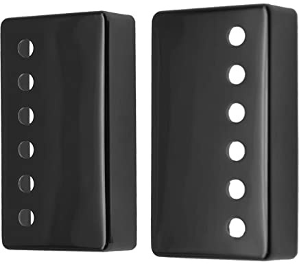 Cheerock Humbucker-Abdeckung für Humbucker, Chrom, 50/52 mm, passend für die meisten Epiphone Les Paul, 2 Stück (schwarz)