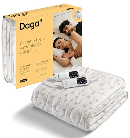 DAGA Calientacamas Sueño Cálido en Algodón, Tecnología Intellisense, Algodón Italiano de, Multi-Temporizador, 6 Niveles de Temperatura, 150x160 cm