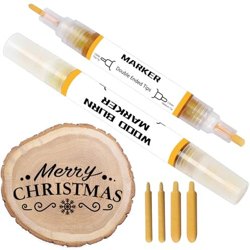 Kintsukuroi Holzmarker, 2 Stück Verbrennungsstift für Holzverbrennung, doppelseitiger Kunst-Holzbrennpastenmarker, präzise und einfache Verbrennung von Designs auf Holz und Handwerk, geeignet für
