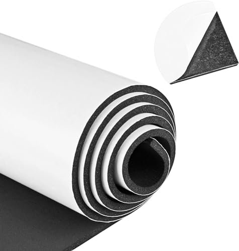 Rouleau de Mousse Autocollante - 300mm x 3mm x 2m plaque de mousse néoprène multifonction, anti-choc antidérapantes, pour joint de porte et fenêtre, résistant aux intempéries, insonorisant, DIY