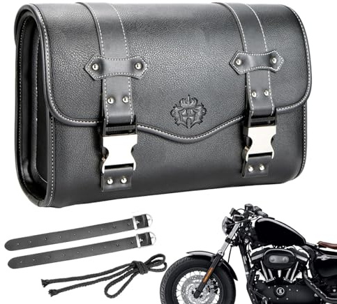 lyanny Motorrad Taschen, Motorrad Satteltasche, Motorrad Gabeltasche, PU Leder wasserdichte Motorrad Werkzeugtasche Satteltasche