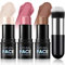 3 Pezzi Contouring Viso Stick, Bronzer Blush, Contour Highlighter, Bacchetta di Bellezza per Fard, Impermeabile Leggero Trucco, Illuminante, Finitura Naturale Liscia A Lunga Durata