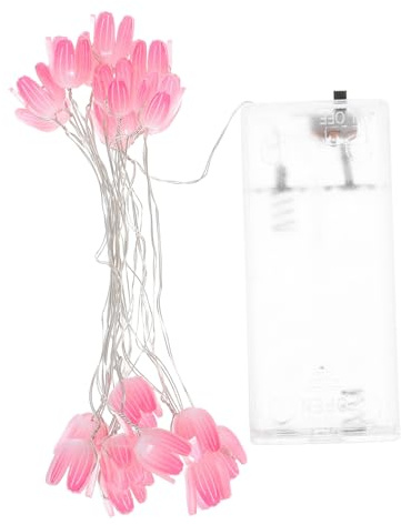 BESTonZON Zeichenfolge Tulpen-Lichterketten Geburtstagsfeier Licht Hängende Lichter mit Rosenblüten Weihnachtsgirlande Hochzeit Kranz künstliche Lampe aus Kupferdraht Strauß
