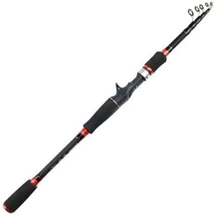 Angelrute 1.8m 2.1m 2.4m 2.7m 3.0m Carbon Teleskop Carbon Angelrute M Power Ultralight Travel Casting Spinnrute (Size : Gun Handle_2.1 m)