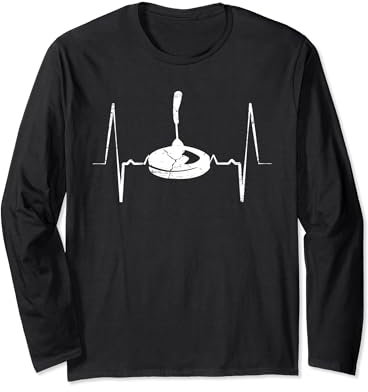 Herzschlag Stocksport Stockschützen Asphaltstock Eisstock Langarmshirt