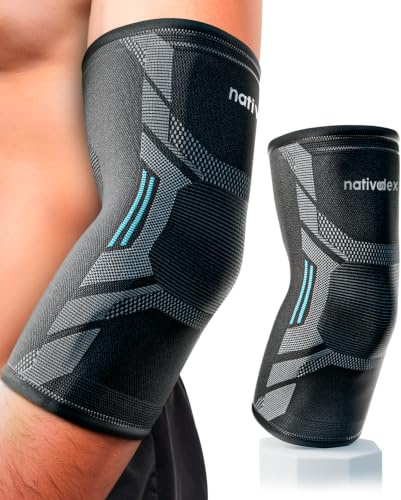 NativoDex Tutore Epicondilite Gomito, Gomitiera per Tendinite | Compressione Elastica · Per Epitrocleite e Tendinite al Gomito · Traspirante e Antiscivolo