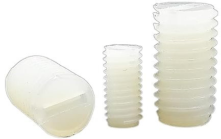 oipwtfbq 10 pièces M5 M6 M8 Longueur 8-40mm Blanc Nylon Plastique isolé sans tête sans tête Boulon sans tête Fendu Plat Point vis de réglage(Color:15mm,Size:10pcs M5)