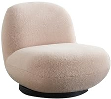 le canapé Sessel Loungesessel Relaxsessel Drehsessel Emma aus Teddy Bouclé (Beige)