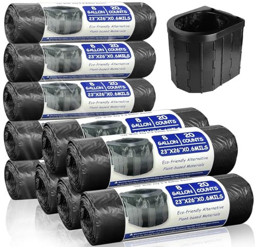 100 Pezzi Sacchetti Igienici da Campeggio, Sacchetti per WC Campeggio, Sacchetti per WC da Campeggio per Adulti Unisex, Sacchetti Igienici Portatili per Escursionismo,Viaggi Universali Biodegradabili