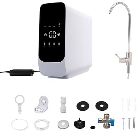 OSWNKW Sistema de filtración de agua RO, filtro de ósmosis inversa, 600 GPD de alta eficiencia, recordatorio de cambio de filtro, no requiere depósito de agua, reducción TS, compacto (RO600G)
