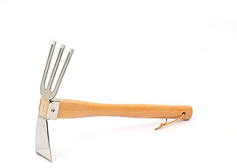 Petite houe，Garden Hoe Houe râteau cultivateur pointu à la main et motoculteur houe herse pioche pioche pioches de jardinage houes outil de désherbage de jardin, râteau(Hoe+Rake)