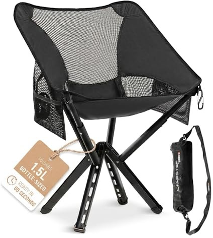Sitpack Campster 2.0 Ultra Lightweight Backpack Chair with 5s Folding, Small Compact Portable Hiking Chairs with Bottled Sized for Camping, Outside, Climbing, Beach, Fishing