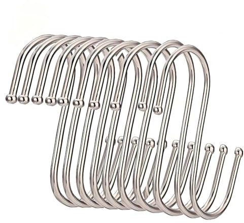 RQzaufania 10 Pezzi Ganci a S, Ganci a Forma di S Grande da 12 cm, gancio a S in Acciaio Inox Resistente per Appendere in Cucina, Bagno, Camera da Letto, Soggiorno e Ufficio (Argento)