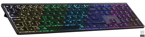 GeneralKeys Tastaturen: CH: Akku-Funktastatur Bluetooth, Scissor, 7 Farben, deutsch-Schweiz (Akku Tastatur, QWERTZ, Bluetooth, Handy)