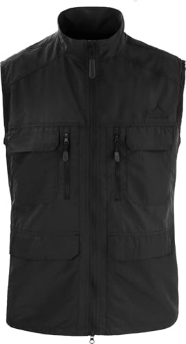 normani Herren Sommerweste leichte Outdoor Weste Ärmellose Weste mit Sonnenschutzfaktor 50+ - Insgesamt 10 Taschen - S bis 10XL
