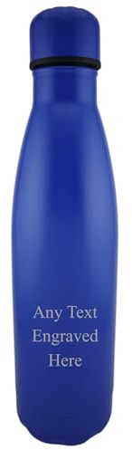 Personalised Engraved Any Message 500ml Insulated Water Bottle Hot or Cold Drinks Selection of Colours (Dark Blue)