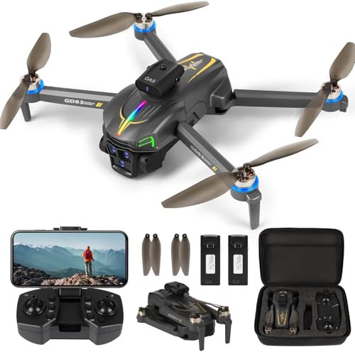 YOOHBERRYS Drohne mit Kamera 1080p, Mini Faltbare Drone mit Bürstenloser Motor, WiFi FPV Übertragung, 360°Flip, Auto-Hover, Headless Modus, Anfänger Drohne Spielzeug für Kinder