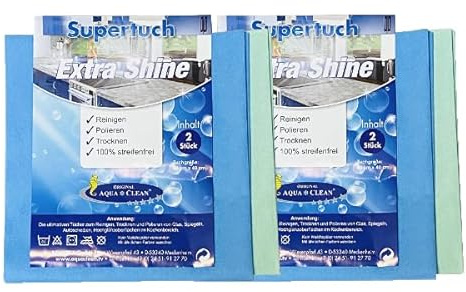 Aqua Clean Supertuch Extra Shine Reinigen, Polieren & Trocknen 4er Set