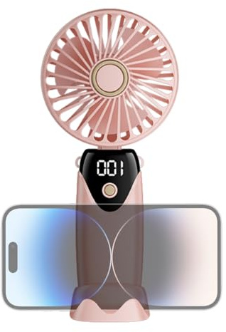 Handheld Fan - Portable Fan | Hand Fans | USB Charging Low Noise Miini Cooling Ventilator | Folding Fast Cooling Outdoor Cooler With LED Display For Camping, Car, Picnic, Bedroom, Travel
