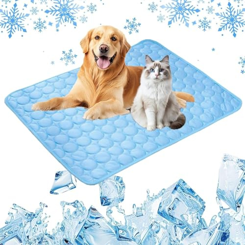 Generisch Selbstkühlende Hundematte ，3-Schicht-System Selbstkühlende Kühlende Liegematte Für Hunde & Katzen, Kühlpad Für Haustiere(Blue,XS(40 * 30cm))