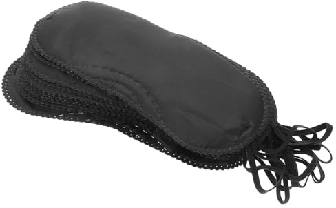 POPETPOP Maschere per Occhi con Fascia Elastico Regolabile 12 Pezzi per Giochi da Tavolo Materiale Tessile Morbido e Confortevole Nero per Feste e Viaggi