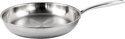 NERTHUS FIH 1580 – Padella in Acciaio Inox 3 Strati, Base Full Induction, Senza Rivestimento, Compatibile con Tutti i Piani Cottura, Professionale e Resistente