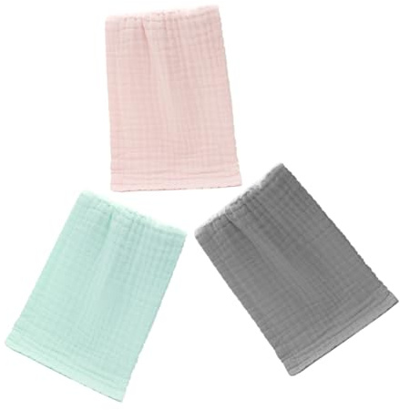 WEKADRIN 3pièces Lot de Serviettes de Toilette Mousseline pour Garçon Fille Adaptées pour Essuyer la Transpiration Salive Nés