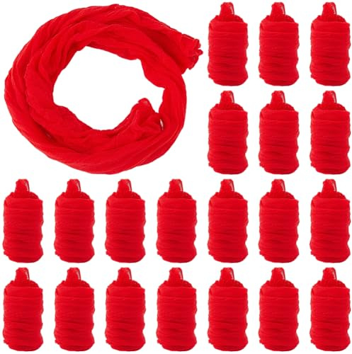 CABODYALS 30 pieza de Tela de Nailon Rojo de 18 m para Medias, Gasa de Seda de Poliéster Extensible, Kit de Manualidades para Coser, Hacer Flores Artificiales, Decoración Del Hogar Y Bodas, Suministro