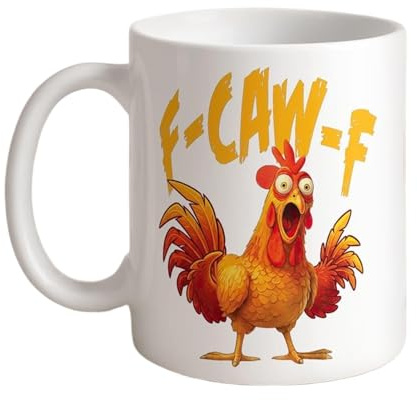 Fuuxtci Tazas De Café Divertidas,Vaso Para Leche Con Estampado De Gallo De Dibujos Animados - 350 Mililitros Taza De Cerámica - Para Cocina Fiesta De Vacaciones Casa De Campo Bar Festival Y Evento