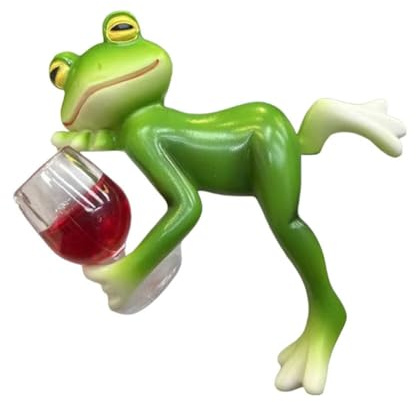 Gettimore Decorazioni per piante in vaso a forma di rana, divertenti statue da giardino per esterni, patio, balcone, impermeabile e resistente alle intemperie, tazza verde