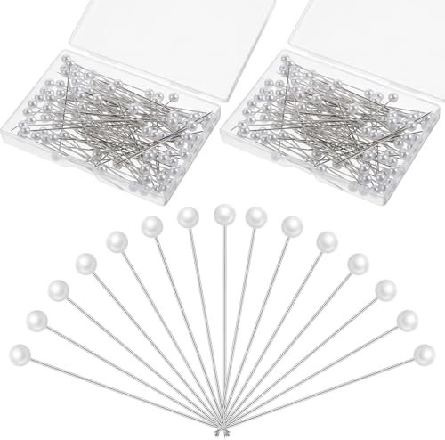 200 Stück Nähnadeln Stecknadeln mit Kopf Lang Gerade Quiltnadeln Schneiderin Pins für Schneiderschmuck Nähen Säumen Craft DIY Dekoration Nähprojekte Kunsthandwerk
