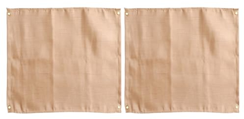 IMIKEYA Lot de 2 Tapis Ignifuges en Fibre de Verre Khaki 45x45 Cm, Tapis Isolant Thermique Résistant Feu pour Cheminée et Voiture, Maintien Propre Après Extinction