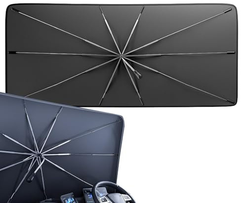 Parasole per parabrezza di camion, strato riflettente di colla argentata in titanio, 80 x 220 cm, parasole per cabina con isolamento termico per camion e autobus, blocco UV