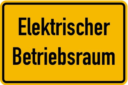 LEMAX® Hinweisschild, Elektrischer Betriebsraum, 200 x 300 mm Kunststoff Gelb Aufdruckfarbe: Schwarz