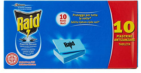 Raid - Pastillas antimosquitos (60 pastillas en 6 paquetes de 10 pastillas)